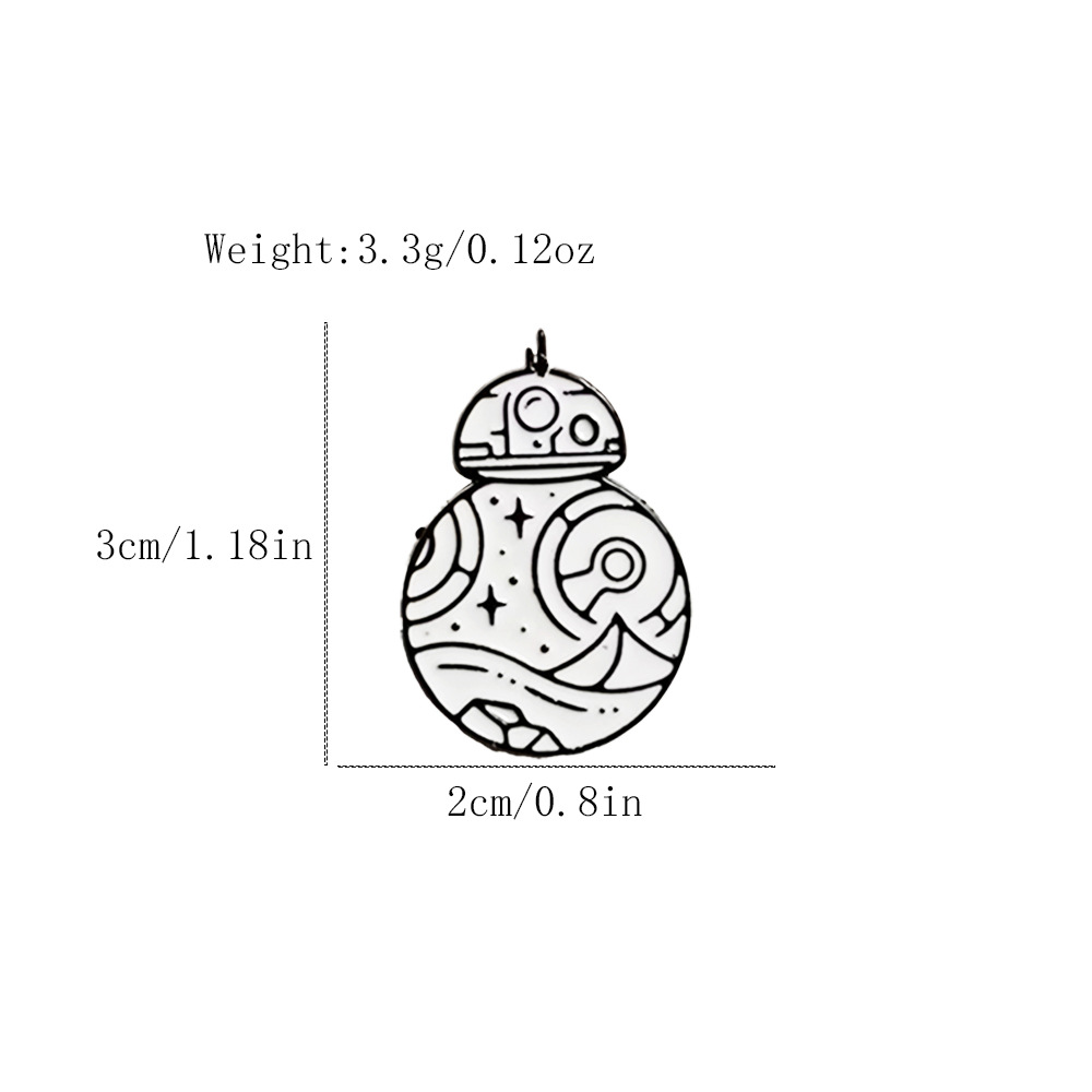 Broche Metálico de La Guerra de Las Galaxias BB-8 de Aleación de Zinc Decorativo para Bolsos