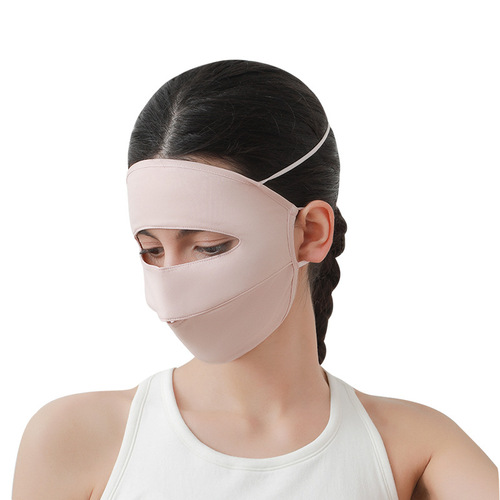 MEETSUNNY spring and summer ice silk sunscreen outdoor breathable anti-UV ear-hanging face Gini sunscreen mask