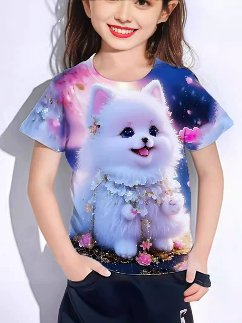 2024 новый стиль внешняя торговля кросс-бордер детская одежда милый Kawaii садовый кот принт девочки без рукавов топы