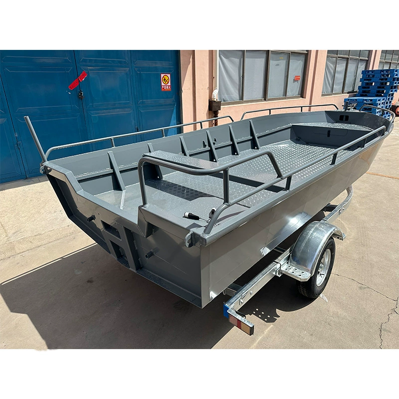 Атакующая лодка из алюминиевого сплава Xinguang Cando, цельноалюминиевая лодка, рыбацкая лодка, спасательная лодка, лодка для демонтажа с роликовым прицепом