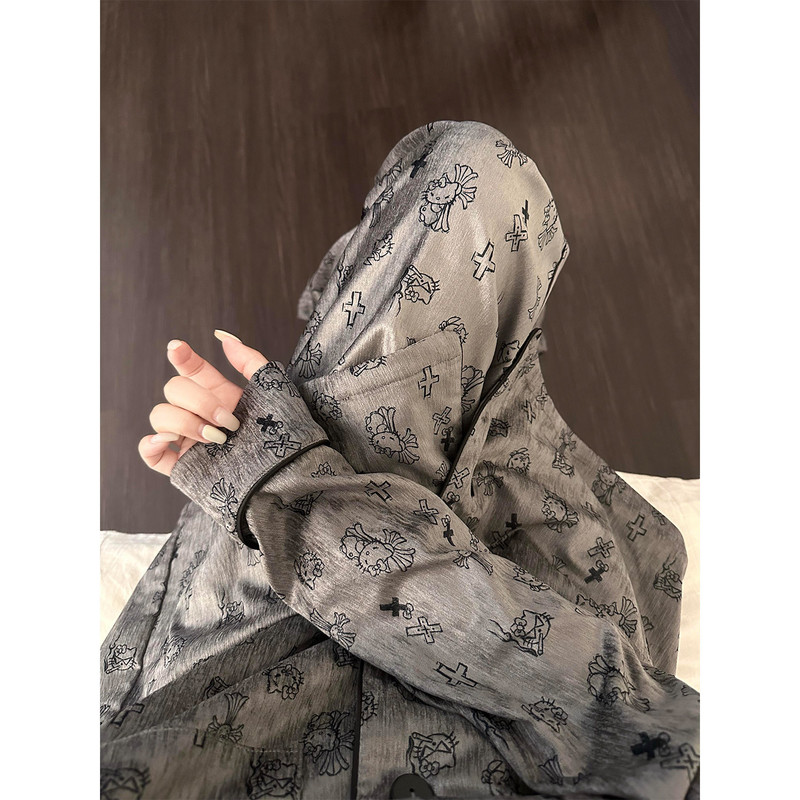 韩系可爱卡通凯蒂猫印花睡衣女秋季新款大码长袖长裤家居服两件套|undefined