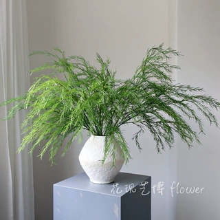 5叉加密芦荀草仿真植物叶子 婚礼美陈布置手捧花装饰龙须草假绿植