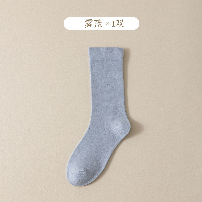 白色袜子女春秋中筒袜ins潮韩系防臭高档全棉松口月子袜堆堆袜子|undefined