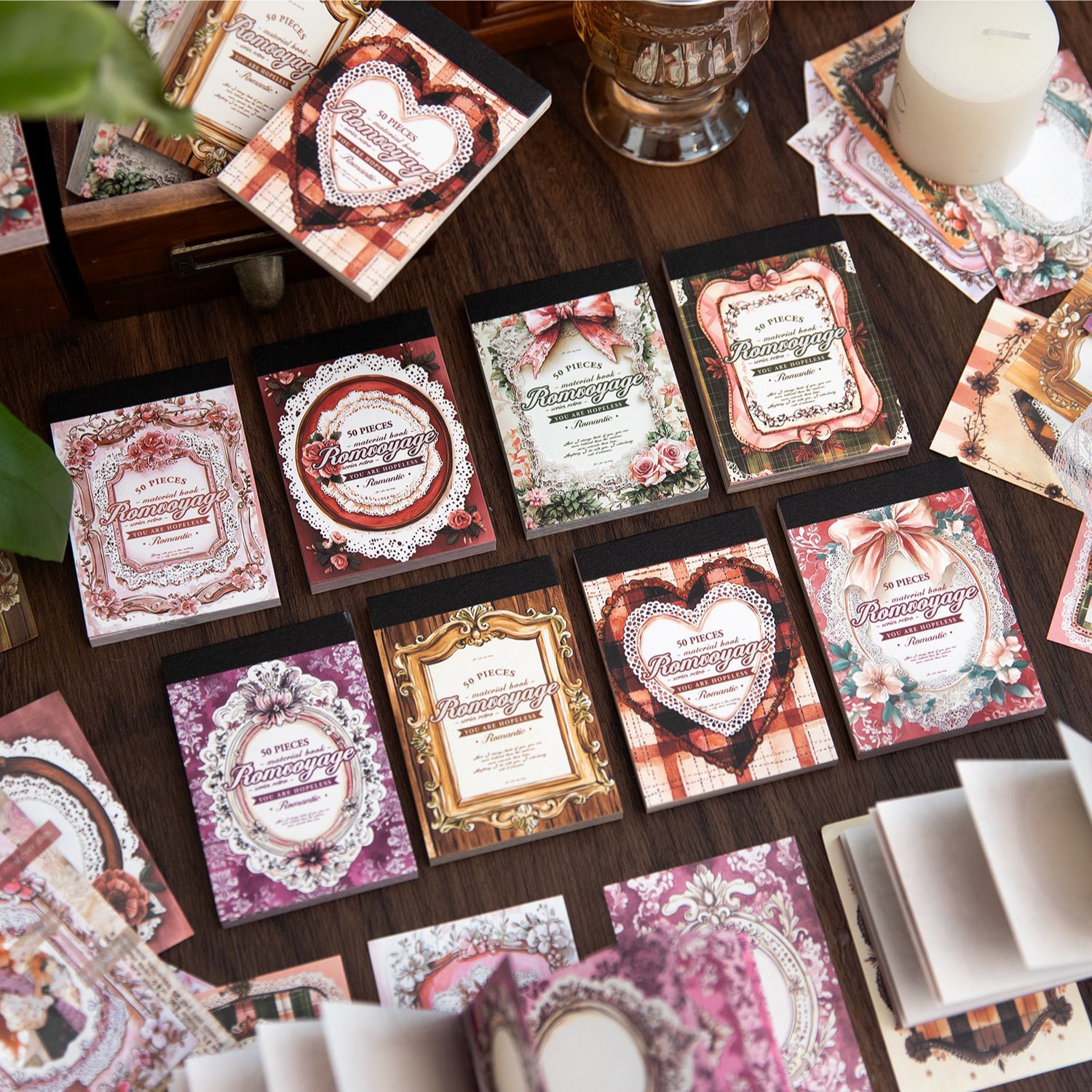 Yanji Retro Mini Material Esta serie de viajes románticos Cuenta portátil Decoración de bricolaje Material de paisaje base