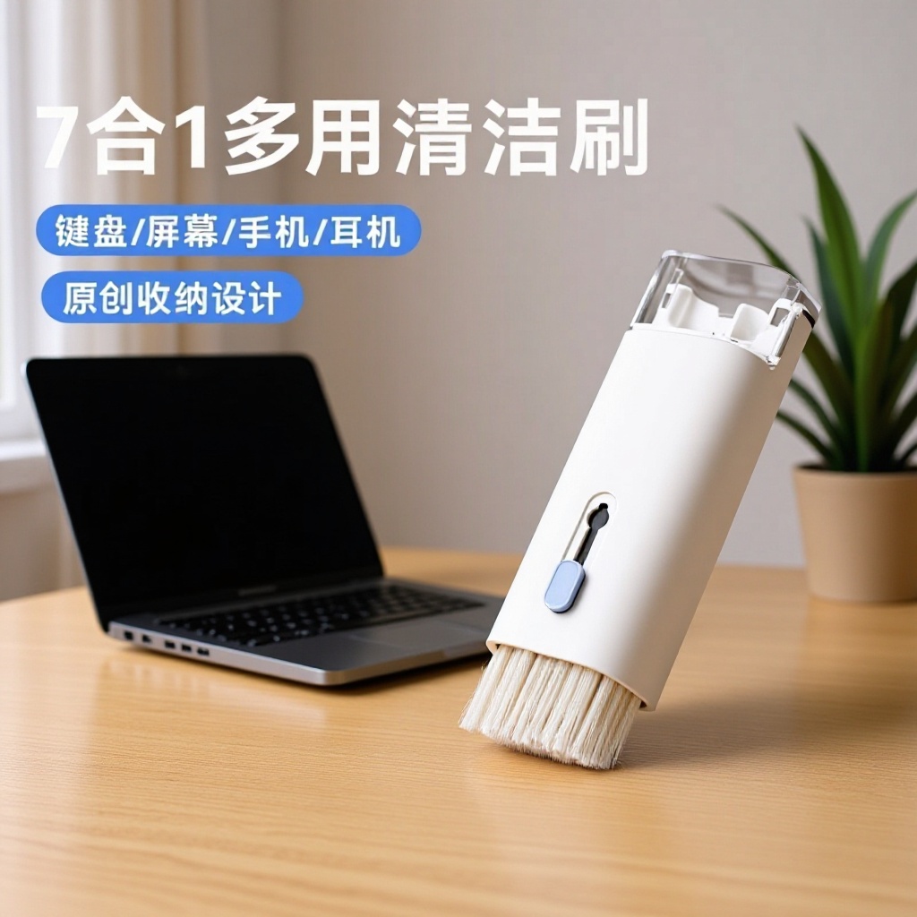 7合1功能清洁刷键盘屏幕耳机手机通用便携收纳式电脑清洁工具批发