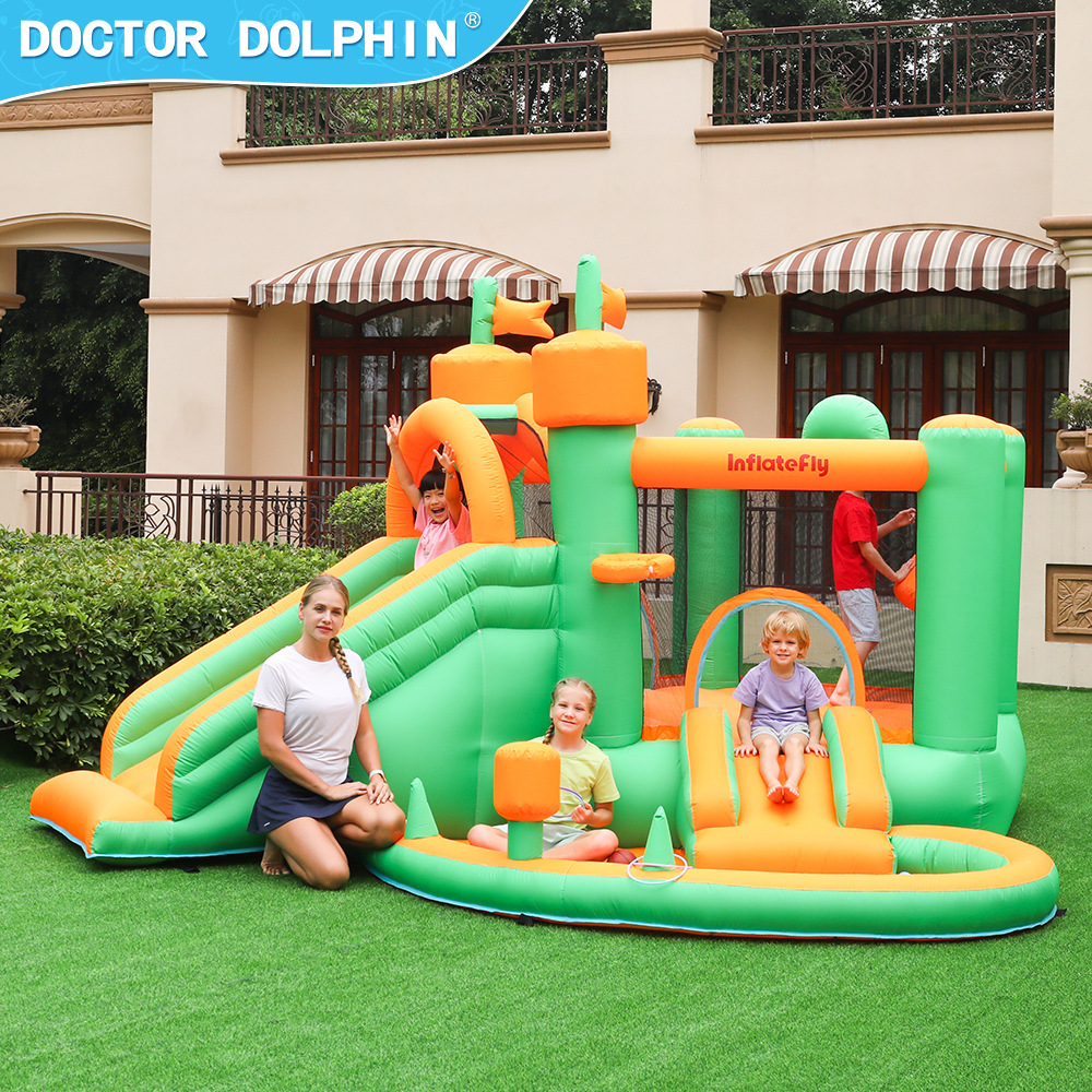 Dr. Dolphin pequeño castillo inflable parque de atracciones infantil interior inflable trampolín juguete fiesta fiesta castillo inflable