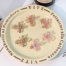 美甲手工水晶钉珠立体几何花朵花芯配件装饰品布贴发卡配件服饰配