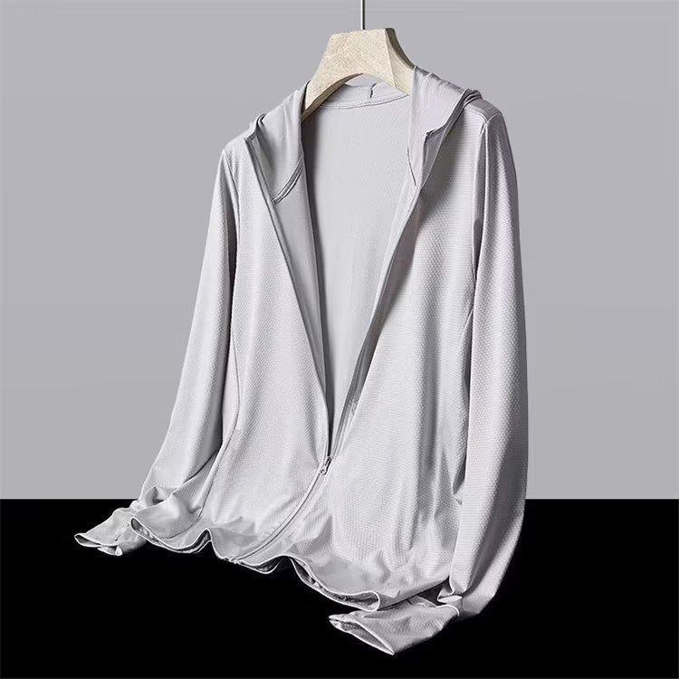 Chaqueta suelta con capuchón de hielo, chaqueta de protección solar para hombres y mujeres, chaqueta de protección solar de verano delgada de alta gama para hombres