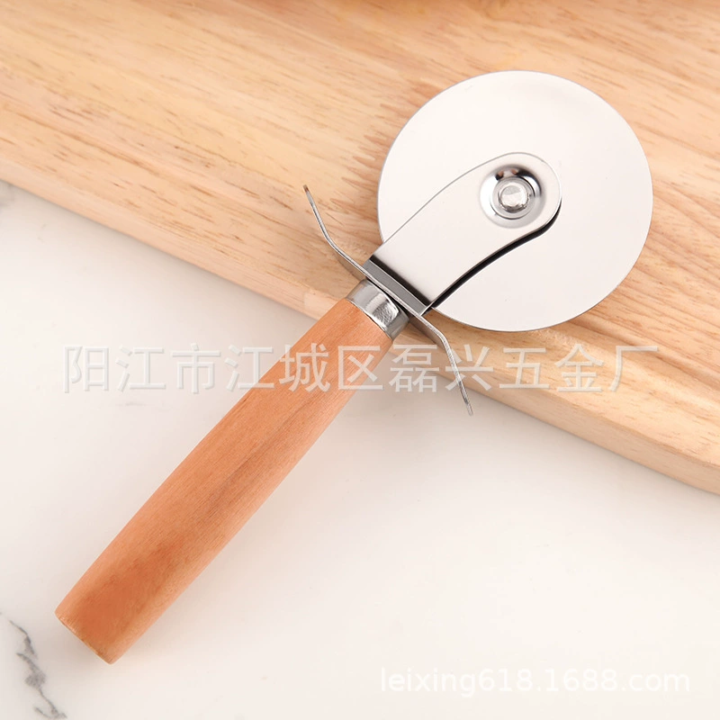 Нож для пиццы с деревянной ручкой нож для хлеба Бисквитное колесо нож для пиццы из нержавеющей стали нож для пиццы