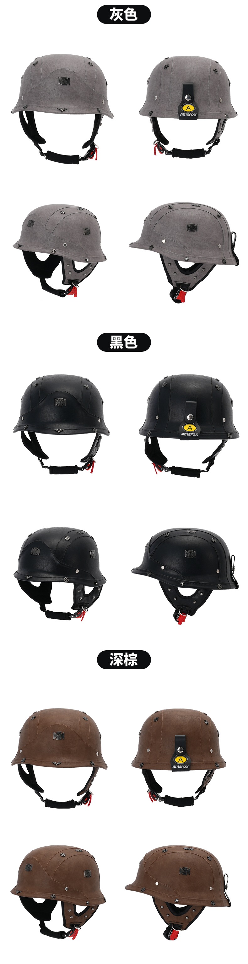 Handmade Riding Helmet Retro Half Helmet Motorcycle German Style