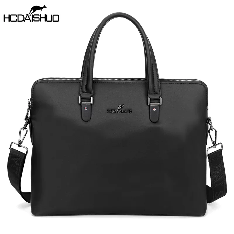 Men's handheld purse for documents, capacious linen bag for folders