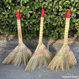 批发高粱扫把脱壳金丝苗壳扫把硬扫帚懒人笤帚大扫把小笤帚手编