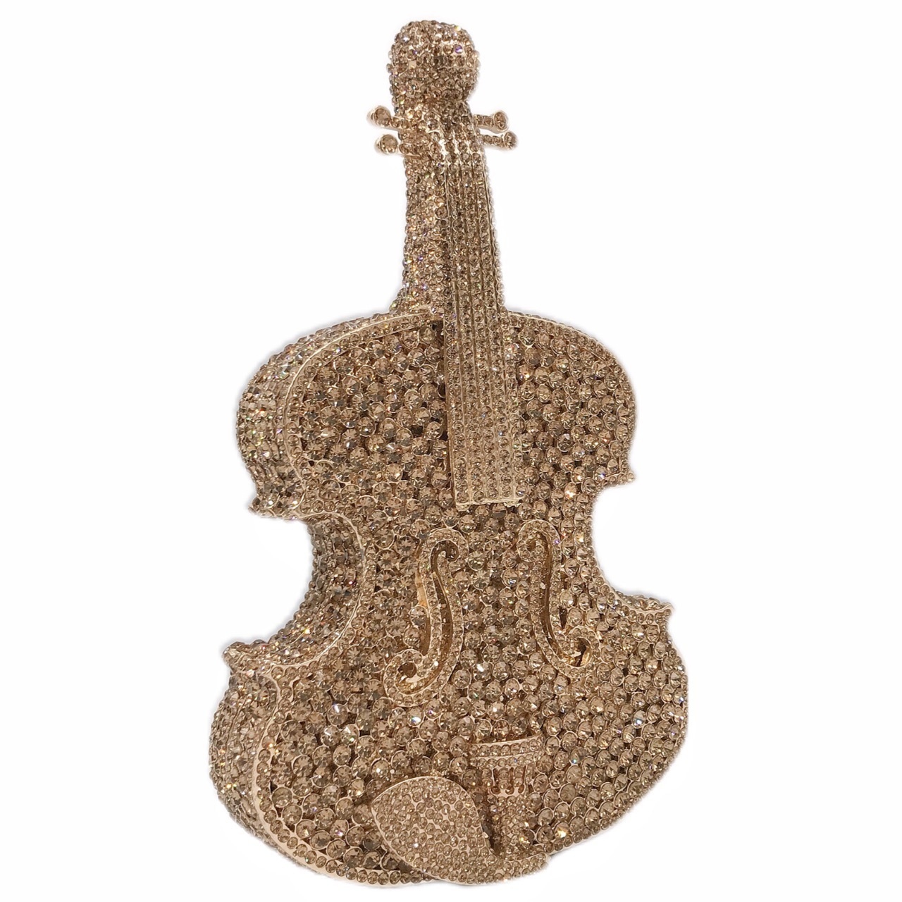 Nuevo violín con diamantes bolsa de banquete transfronteriza bolsa de diamantes bolsa de mano bolsa de embrague de violín