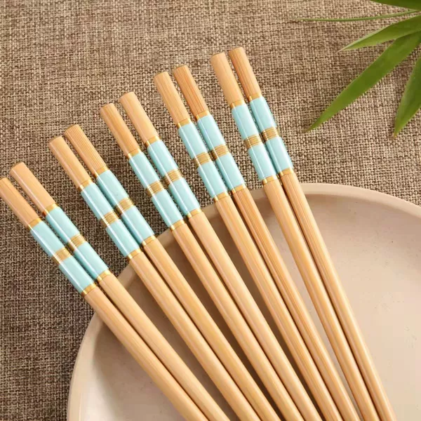 Colorful Great Wall printed chopsticks (1 pair blue)