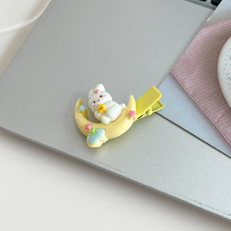 Pinza para el cabello de dopamina sin costuras de color caramelo clip lateral femenino flequillo clip para el cabello roto tocado clip de pico de pato y2k horquilla de una palabra