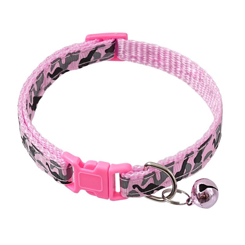 1.0 Collar de tela collar de campana de camuflaje collar de gato collar de perro gran cantidad de collar de fábrica de venta directa