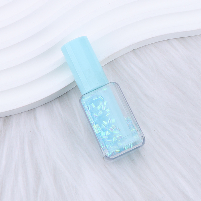 Pluma resaltador de botella de esmalte de uñas de forma linda, frasco corto de botella de una sola cabeza, lápiz labial, frasco de botella de lápiz labial de cuatro esquinas, bolígrafo de arena movediza