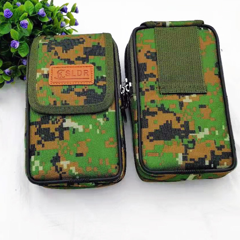 L2215 vertical de siete pulgadas de tres capas de camuflaje bolso de la cintura bolso del teléfono móvil monedero bolso del sitio de construcción Yiwu tienda de 10 yuanes