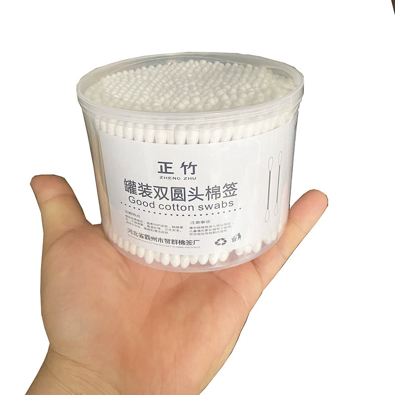 Cotton Swabs double-sided, 100 pcs, soft spiral tips for makeup & ear care