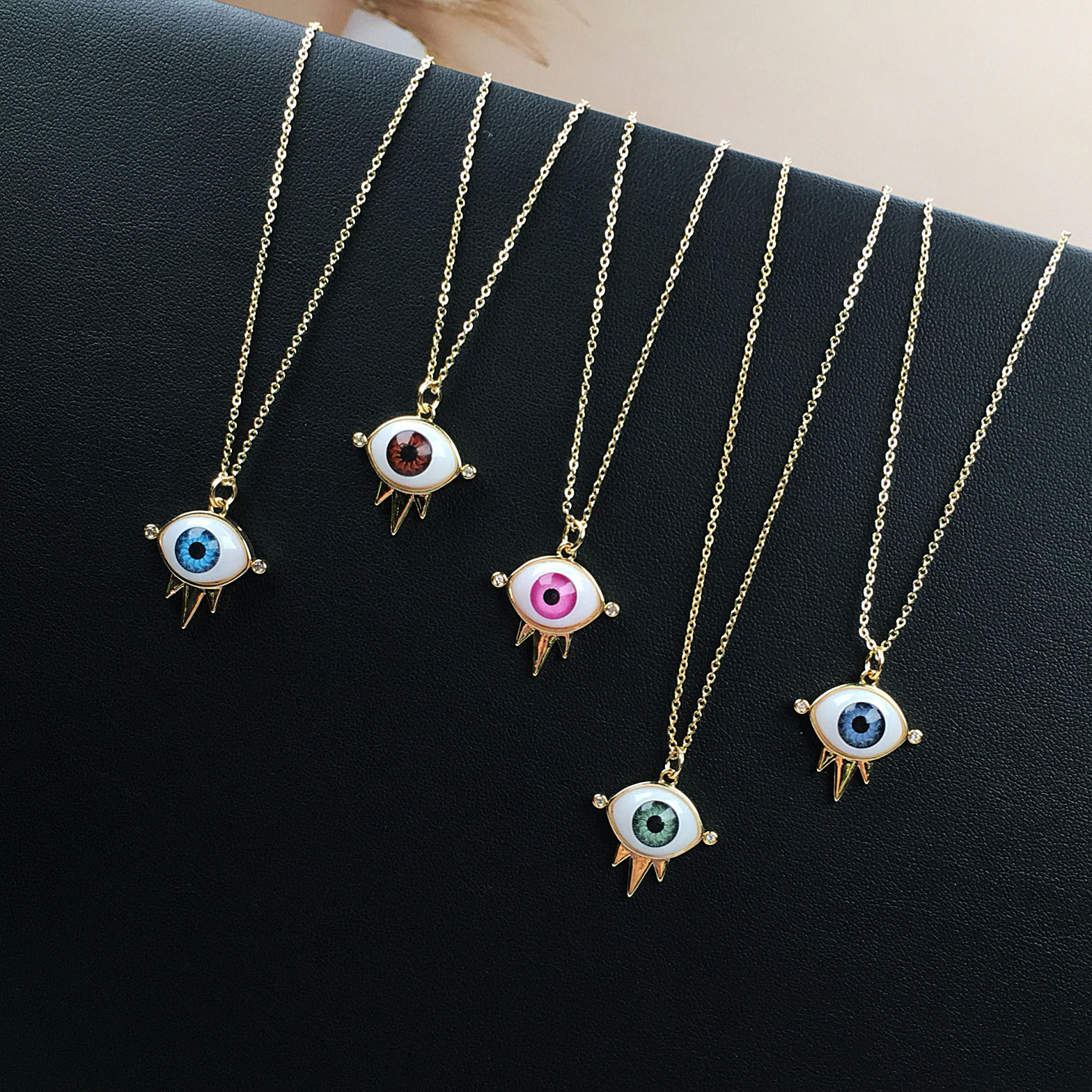 devilu0027s eye micro zircon pendant copper necklace wholesale nihaojewelry