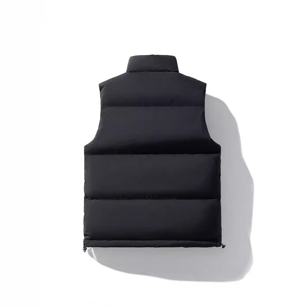Chaleco de algodón grueso para hombre – Cuello alto, ideal para el invierno, negro/blanco/azul real, tallas M-8XL_voghion.com