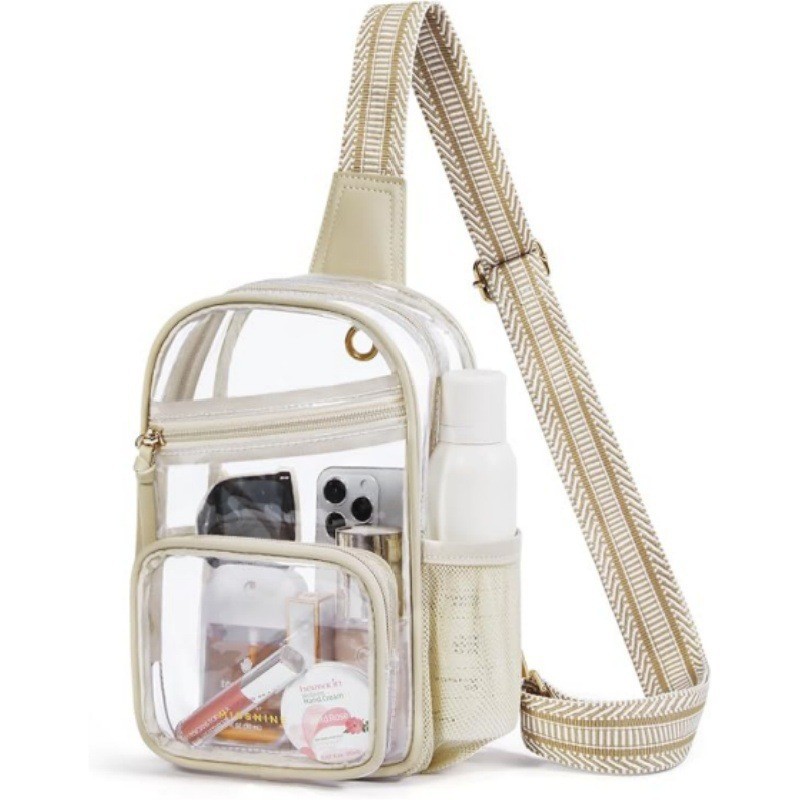 Bolso transparente en stock bolso de pecho bolso de hombro transparente bolso de cintura bolso de cintura bolso de cintura colorido bolso de banda lateral