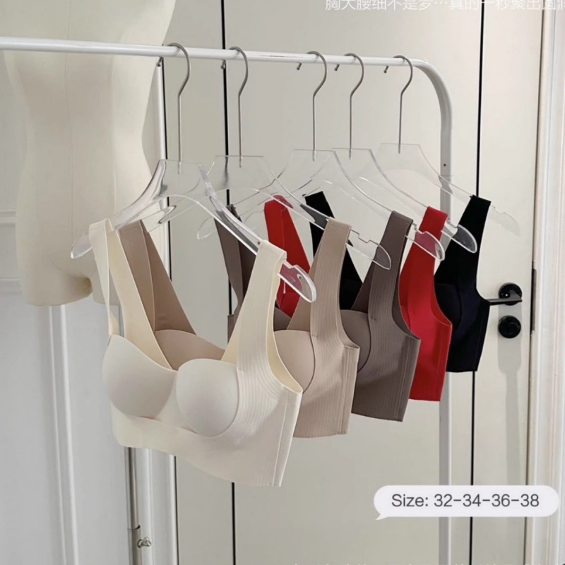 더블 리프팅 작은 가슴 수집 여자의 속옷 원활한 얇은 상단 지원 조정 브래지어 세트 스틸 링없이 편안한 새로운 스타일