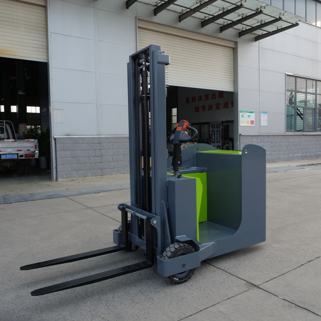 Camión de apilamiento eléctrico sin piernas, estación de almacenamiento logístico, carretilla elevadora de transporte de conducción, carretilla elevadora de contrapeso de fábrica