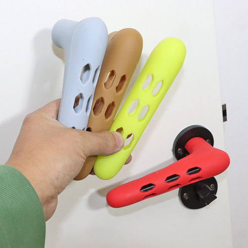 Manufacturer supplies soft silicone door handle protective cover, children's baby anti-collision protective cover, hollow room door cover