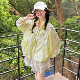 女童防晒衣夏季2025新款中大童时尚气质蝴蝶结防晒衣外套
