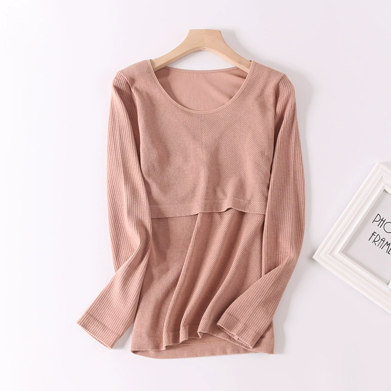 Послеродовая кормящая рубашка осенняя одежда для кормления