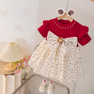 Girls Summer Suit 2025 New Style Internet Celebrity 3-Year-Old Infant Summer Dress Baby Girl Thin Style