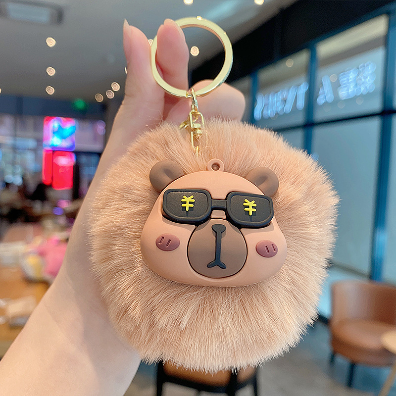 Animal de dibujos animados Kapibara peluche bola lindo peluche delfín tridimensional bolsa suave colgante llavero