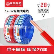 国标阻燃BV电线2.5/4/6/10/16平方铜线单芯100米单股硬心电缆线