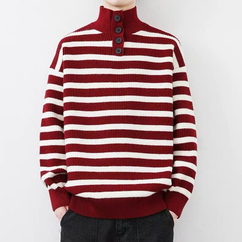 Red New Year's Half-turtleneck polo collar sweater men's and women's tide sweater coat foreign trade a generation of hair