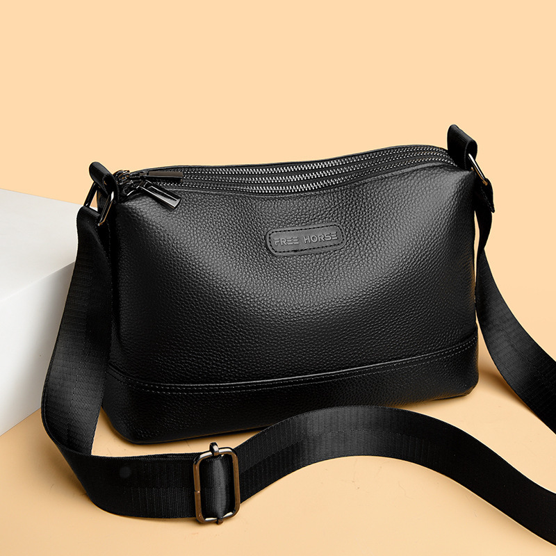 Men's Bag Shoulder Crossbody Bag Top Layer Cowhide Large Capacity Three-Zipper Genuine Leather Business Casual Bag Pure Leather Crossbody Backpack Men's Bag Shoulder Crossbody Bag Top Layer Cowhide Large Capacity Three-Zipper Genuine Leather Business Casual Bag Pure Leather Crossbody Backpack