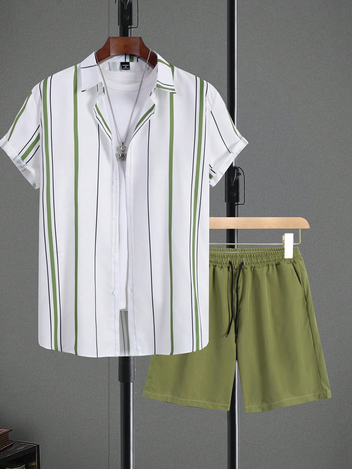 Herren Freizeithemd Und Shorts Set Im Hawaiian Look Sommer Outfit_voghion.com