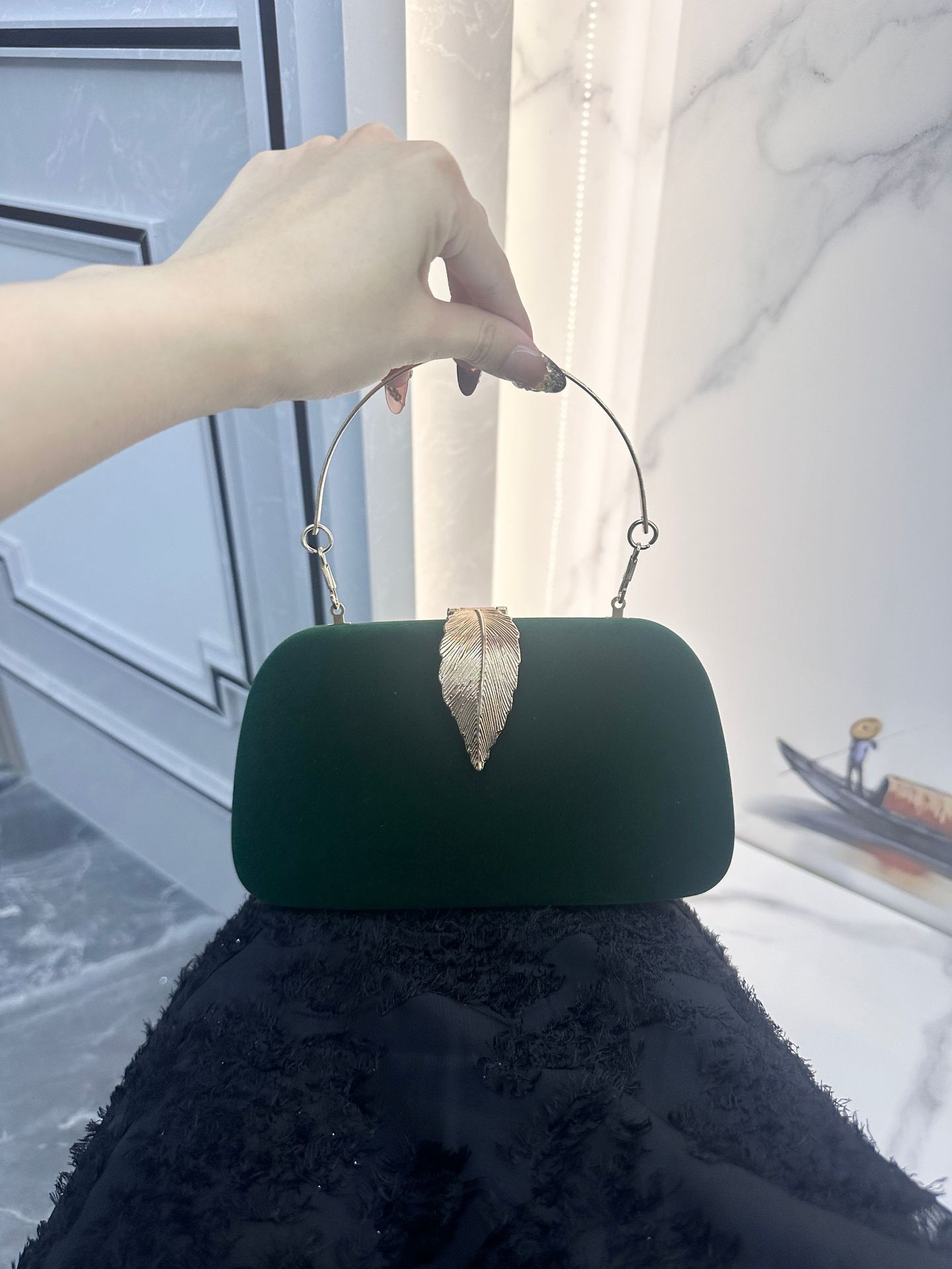 Small leaf green (chain + hand carry) high-quality hardware