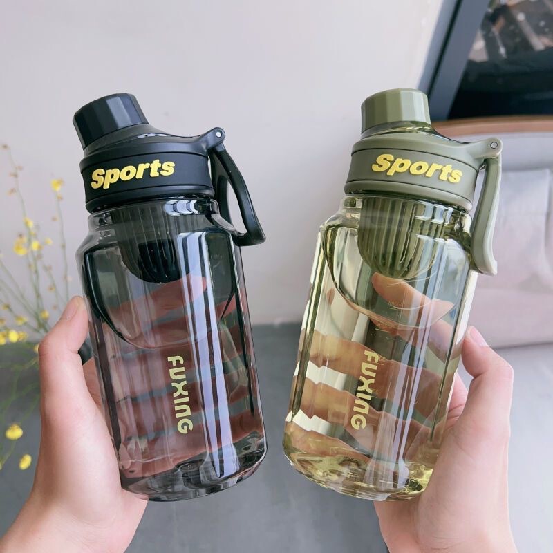 Cross-border simple sports water cup men's and women's outdoor portable water bottle fitness high-value casual cup with tea compartment plastic cup Cross-border simple sports water cup men's and women's outdoor portable water bottle fitness high-value casual cup with tea compartment plastic cup