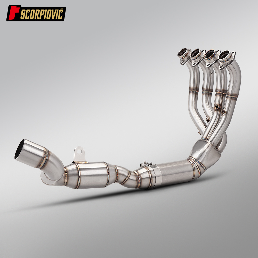 Suitable for modification of the Qianjiang Sai 800RS motorcycle. Stainless steel split front exhaust pipe connects to the original rear section