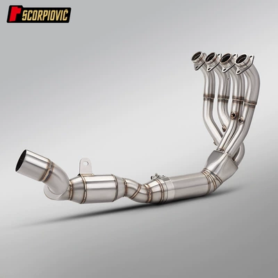 Suitable for modification of the Qianjiang Sai 800RS motorcycle. Stainless steel split front exhaust pipe connects to the original rear section