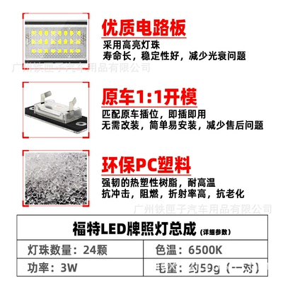 License plate lamp LED license plate