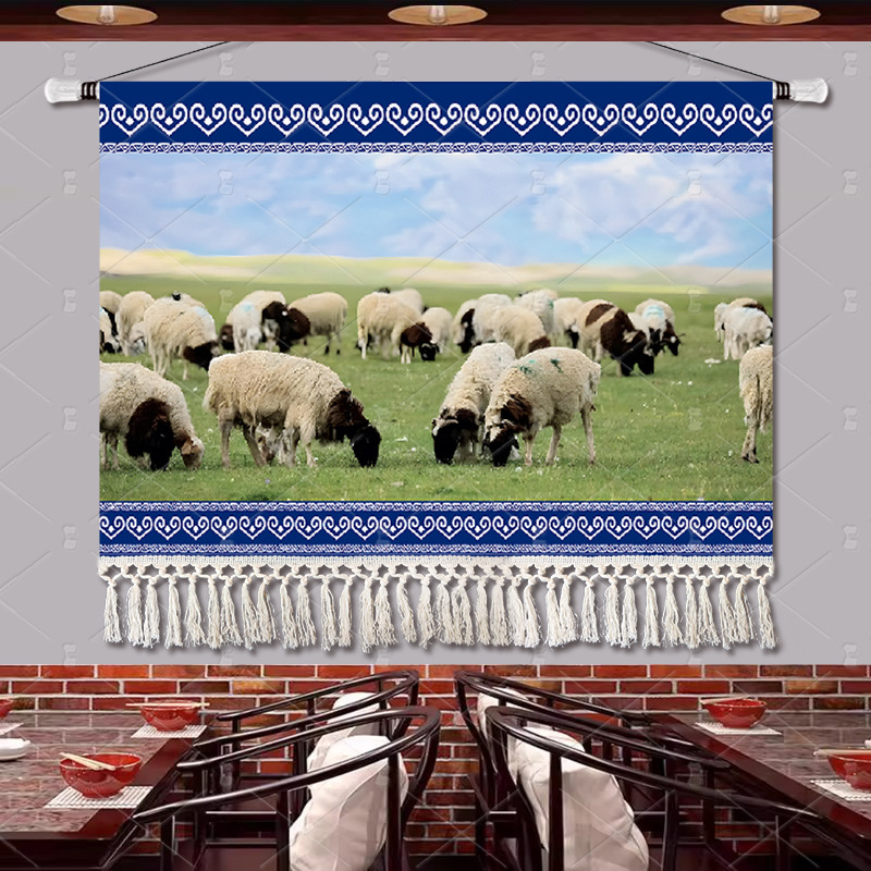 Western Scenery Xinjiang B&B Inn Fabric Hanging Painting Guest Room Bedside Sofa Background Wall Decoration Painting Tapestry Painting