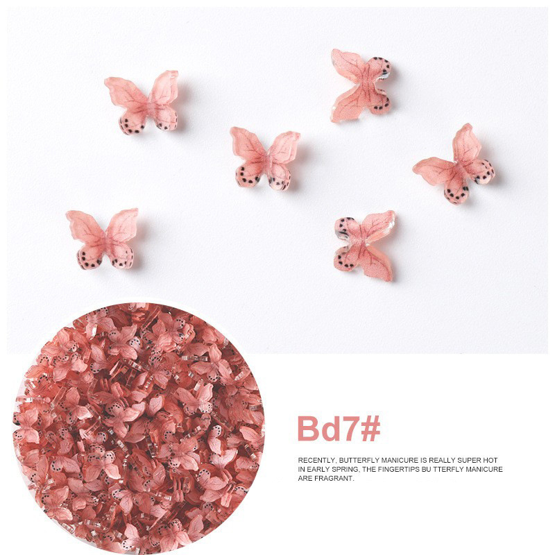 Acrílico mariposa resina tridimensional accesorios de uñas accesorios de flores plástico transparente uñas hechas a mano material DIY image 36