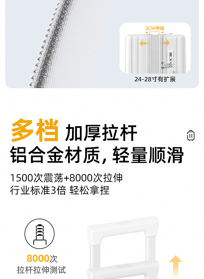 Vali PC chống sốc 20 inch đi máy bay, dung tích lớn, khóa số — Đen chi tiết 9