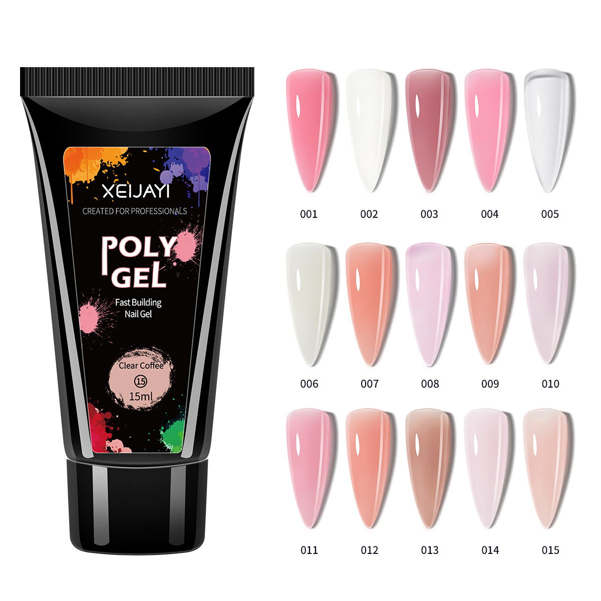 Extensión de cristal pegamento de fototerapia de uñas pegamento 15ml pegajoso diamante UV extensión rápida sin bandeja de papel fábrica al por mayor