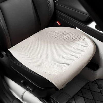 [Hot Recommendation] Suede Leather Car Seat cushion, seat cover - type-a-thin-padded-deerskin-elegant-white-front-row-leaflet