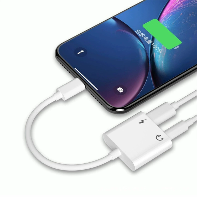 Apple, compatible mobile phone charging, headphones, adapter cable, 2 in 1
