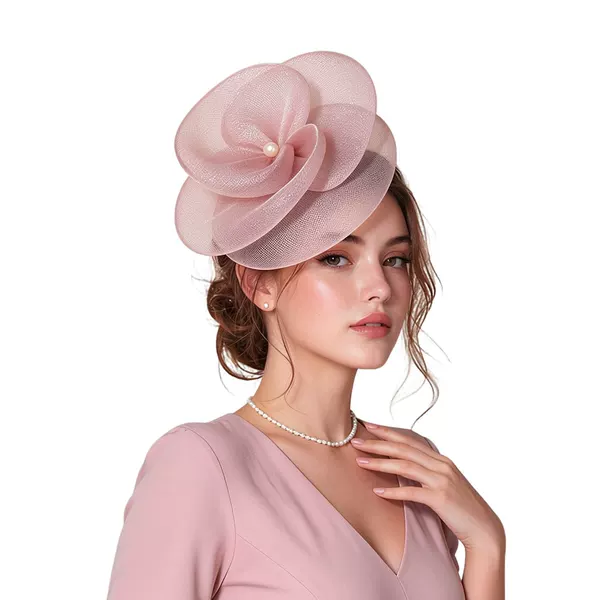 2025 Amazon New Style Mesh Topper Hat Headwear European and American Bride Flower Hair Accessories Party Performance Headwear for Women