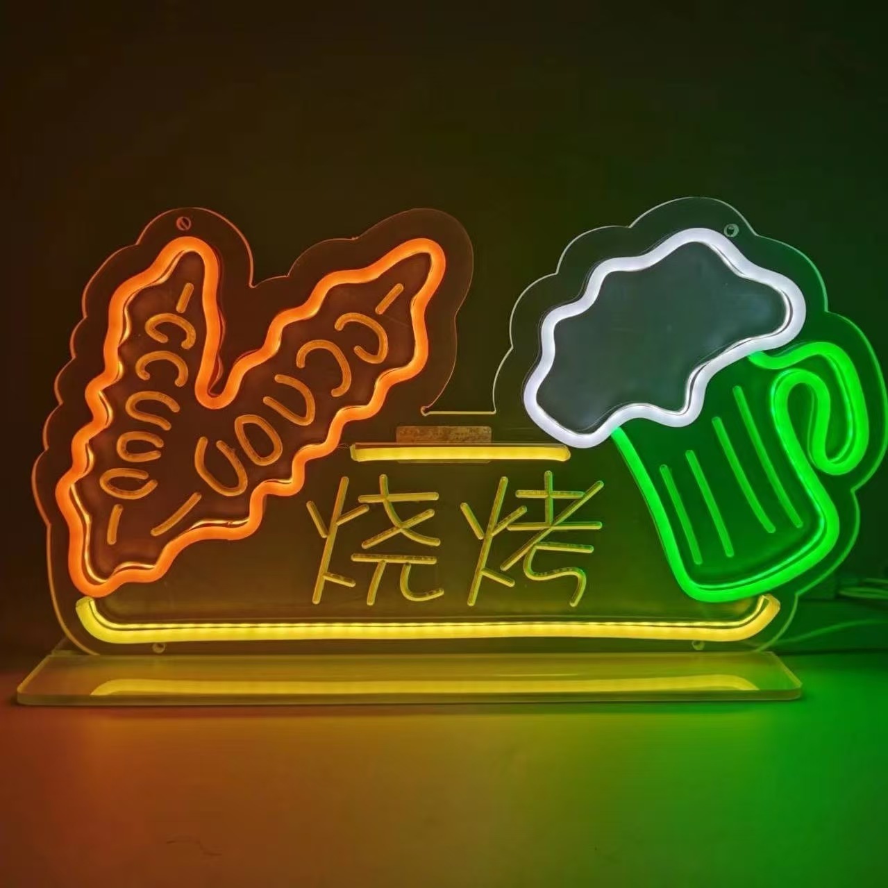 led亚克力霓虹灯定制户外摆摊灯牌usb发光氛围装饰小夜灯氛围灯灯-阿里巴巴